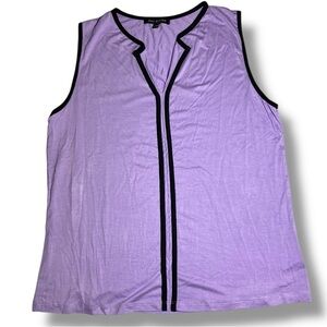 JUST DIVINE women’s tank top lilac with black trim L NWOT